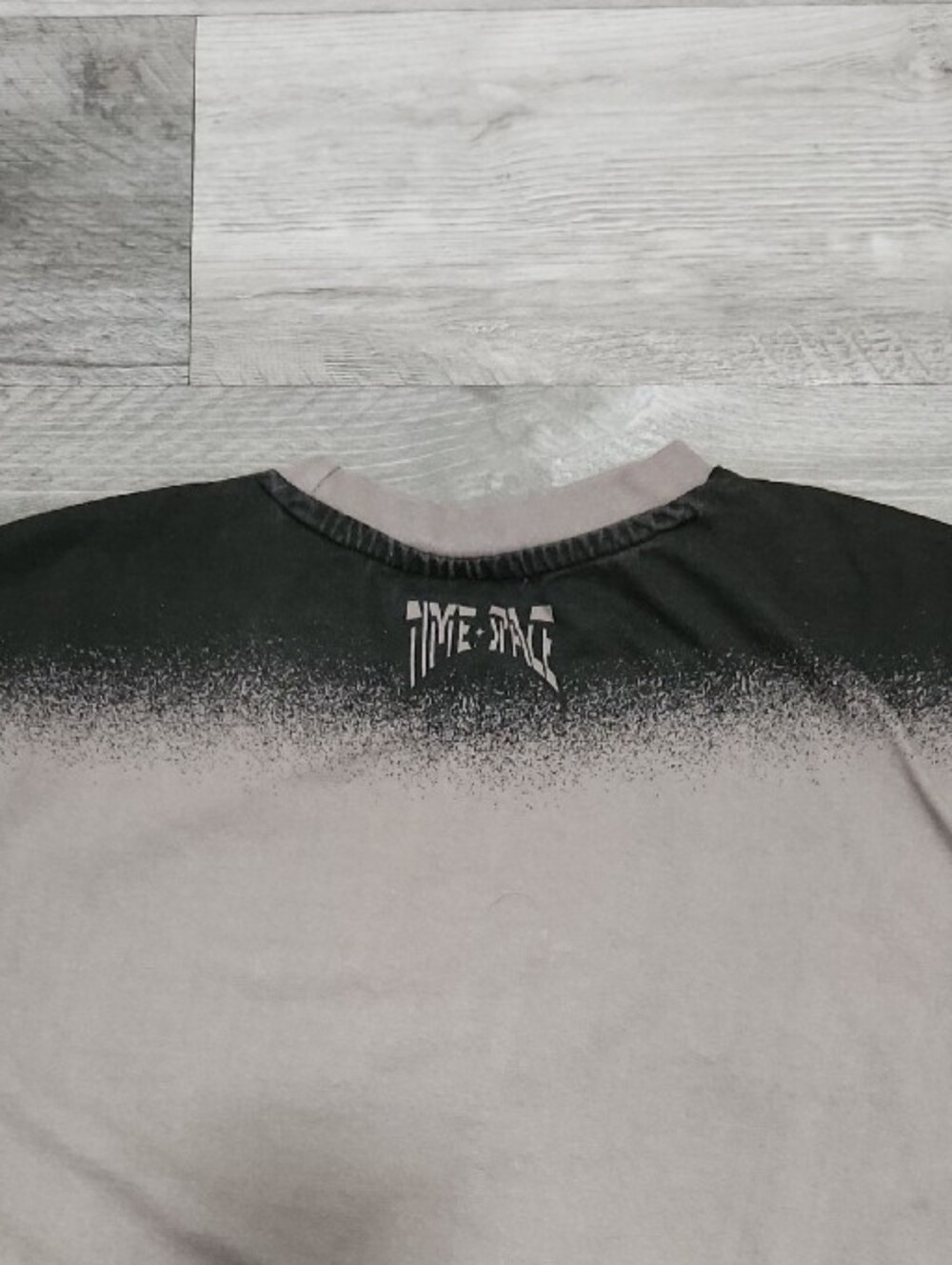Time + Space Short-Sleeve Crew Tee in Taupe with Black Embroidered Accents 2XL - Picture 10 of 13